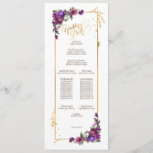 紫ホットピンク金ゴールド水色フローラ結婚ズ プログラム (裏面)