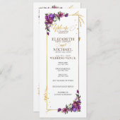 紫ホットピンク金ゴールド水色フローラ結婚ズ プログラム (正面/裏面)