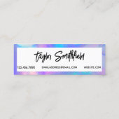 紫ホログラフィフェイクックSNS名刺 スキニー名刺 (裏面)