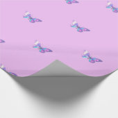 紫ホログラフィモダンックバタフライラッピング紙 ラッピングペーパー (角)