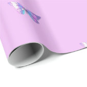 紫ホログラフィモダンックバタフライラッピング紙 ラッピングペーパー (ロールコーナー)