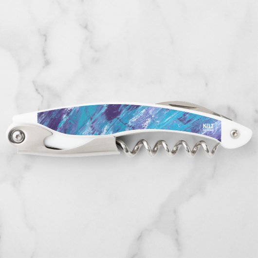 紫ホワイトアクアコルクねじ ソムリエナイフ (正面)