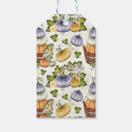 紫ホワイトオレンジ秋秋カボチャ ギフトタグ