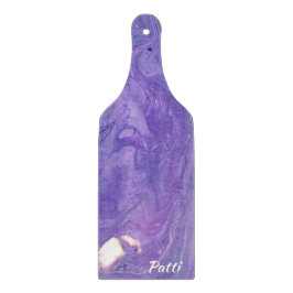 紫ホワイトガラス抽象芸術パドル カッティングボード