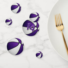 紫ホワイトガールズバスケットボールバースデーパーティー コンフェッティ