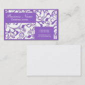 紫ホワイトダマスクプロフェッショナル名刺 名刺 (正面/裏面)