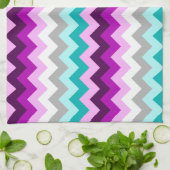 紫ホワイトティール（緑がかった色）シボロンキッチンタオル キッチンタオル (折り畳み)