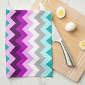 紫ホワイトティール（緑がかった色）シボロンキッチンタオル キッチンタオル (四つ折り)