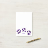 紫ホワイトバレーボールアスリート名 ポストイット (デスク上)