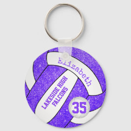 紫ホワイトバレーボールバッグラベルwプレーヤーチーム名 キーホルダー