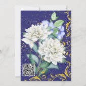 紫ホワイトブルーピンク金ゴールドスワーズ植物体 招待状 (裏面)