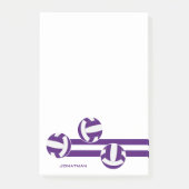 紫ホワイトボーストライプレーボールプレイヤー名 ポストイット (正面)