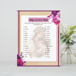 紫ボホベイビーシャワー動物のマッチ