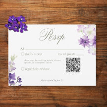 紫ボホワイルドフラワーホワイト結婚ズQR