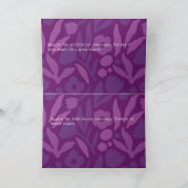 紫ポップ・アートのの花ハッピーバースデー カード (内部)
