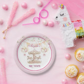 紫ポニードリームベビーシャワーデザートプレート ペーパープレート (パーティー)