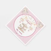 紫ポニードリームベビーシャワーナプキンズ スタンダードランチョンナプキン (角)