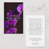 紫マグノリア | メモリアル葬儀祈りの言葉カード 名刺 (正面/裏面)