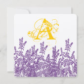 紫マスタード黄色の野生の花の保存日付 セーブザデート (裏面)