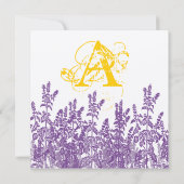 紫マスタード黄色の野生の花の保存日付 セーブザデート (裏面)