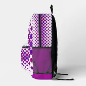 紫マゼンタダイヤモンドデザインバックパック プリントバックパック (右)