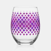 紫マゼンタダイヤモンドデザイン ステムなしワイングラス (右)