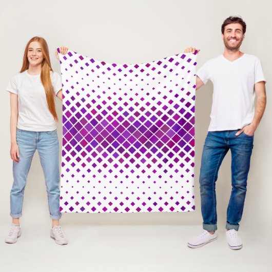 紫マゼンタダイヤモンドデザイン フリースブランケット (インサイチュ)