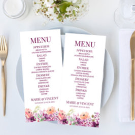紫マゼンタパープルフローラ結婚の花の食品 メニュー