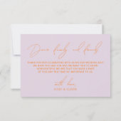 紫ミニマルとオレンジ結婚のサンキューカード サンキューカード (裏面)