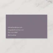 紫ミニマルの書道エレガントモダン 名刺 (裏面)