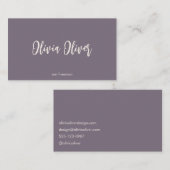 紫ミニマルの書道エレガントモダン 名刺 (正面/裏面)