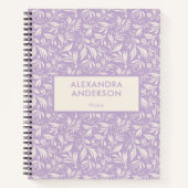 紫ミニマルの植物離れの模様 ノートブック (正面)