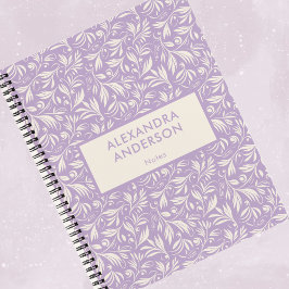 紫ミニマルの植物離れの模様 ノートブック