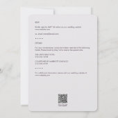 紫ミニマルの葉の輪郭オールインワン結婚 招待状 (裏面)