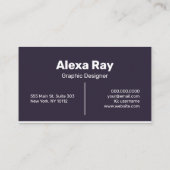 紫ミニマルモダン白 名刺 (裏面)