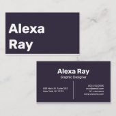 紫ミニマルモダン白 名刺 (正面/裏面)