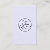 紫ミニマル紫バイオレット写真QRコードロゴ 名刺 (裏面)