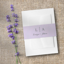 紫ミニマル色のカップルの名結婚前 招待状ベリーバンド