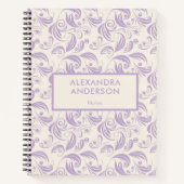 紫ミニマル色の植物離れの渦巻き型 ノートブック (正面)