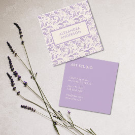 紫ミニマル色離れ模様 スクエア名刺