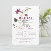 紫ミニマル野花ブライダルシャワー 招待状 (スタンド正面)