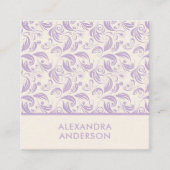 紫ミニマル離れモダン製パターン スクエア名刺 (正面)