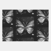 紫ミニマル黒蝶 ラッピングペーパーシート (正面3)
