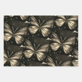 紫ミニマル黒蝶 ラッピングペーパーシート (正面2)