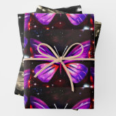 紫ミニマル黒蝶 ラッピングペーパーシート (インサイチュ)