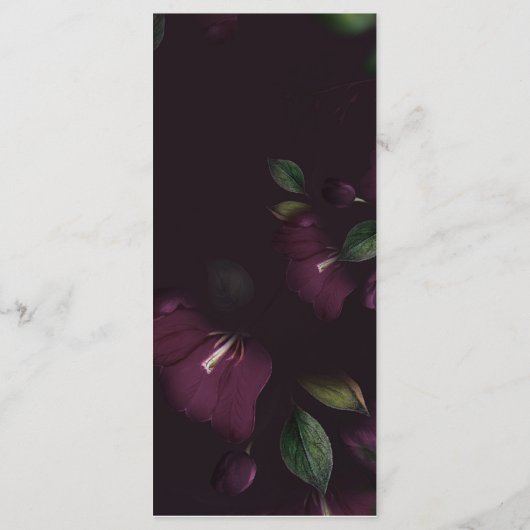 紫ムーディ開花書道結婚の夕食 メニュー (裏面)