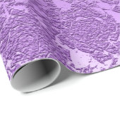 紫ムーブ色フローラプリント多肉模様 ラッピングペーパー (ロールコーナー)