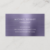 紫メタリックエレガントモノグラムコンサルタント 名刺 (裏面)