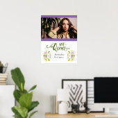 紫メ伝統的キシカンフローラ写真Quinceaner ポスター (ホームオフィス)