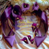 紫モダンお洒落紫キャラリリー結婚ズ アクリル招待状